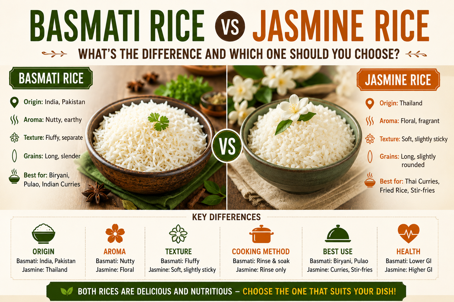 Basmati Rice vs Jasmine Rice: Which One Should You Choose?