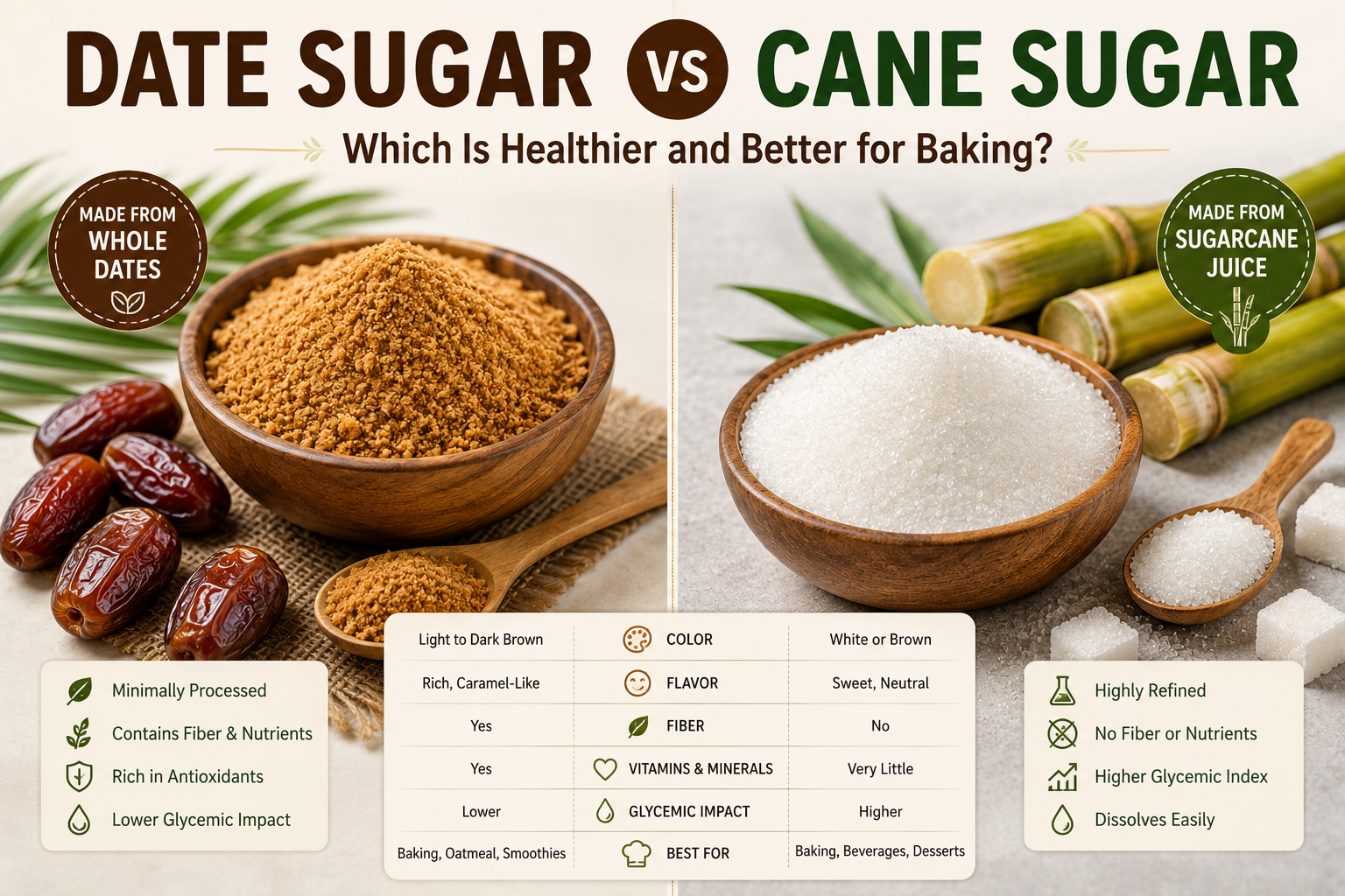 Date Sugar vs Cane Sugar: Key Differences Explained