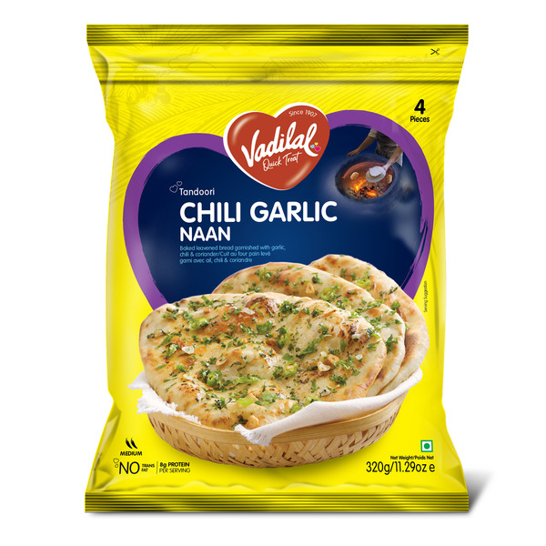 Vadilal Chilli Garlic Naan  4 Pcs (320g  11.29Oz)