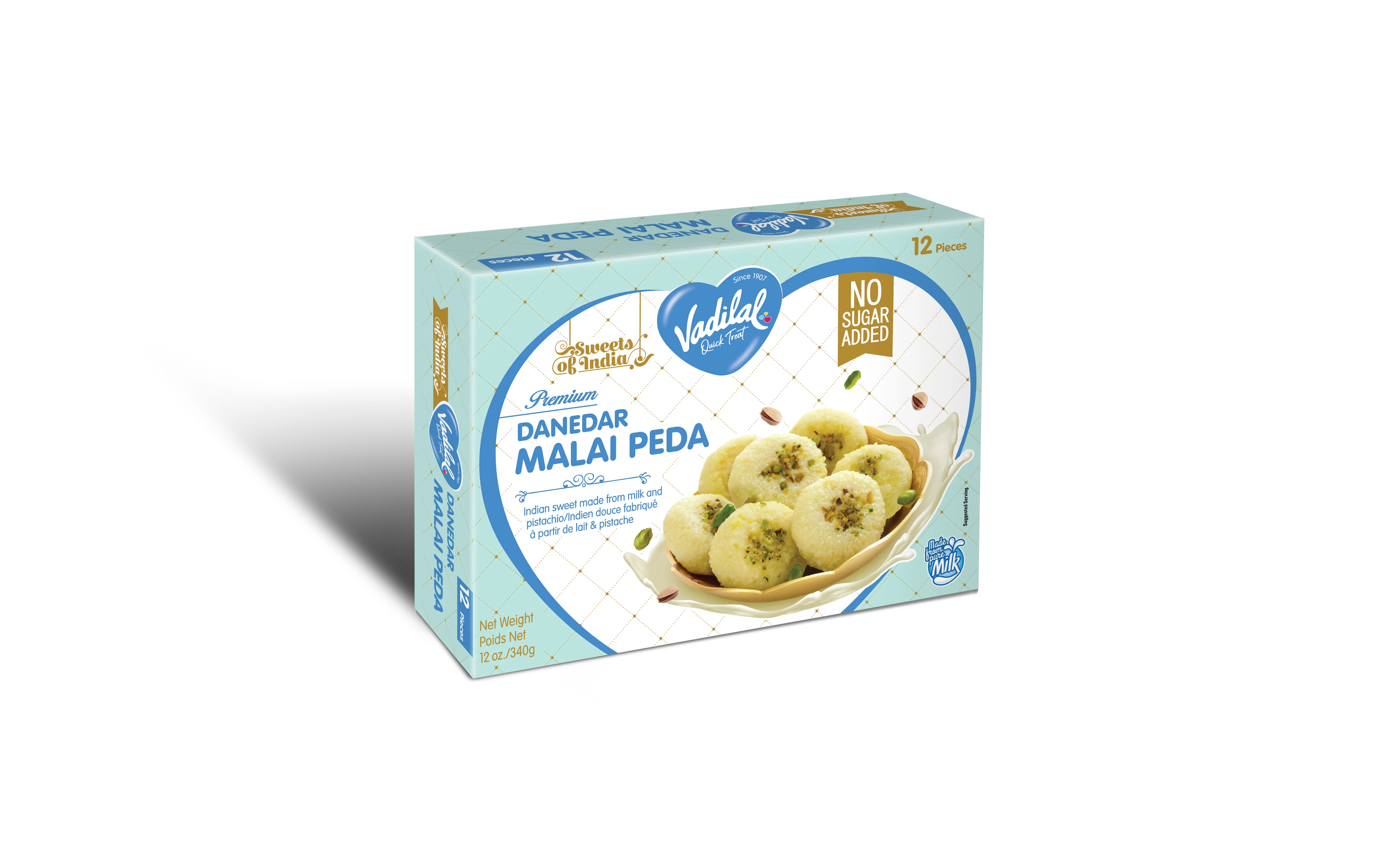 Vadilal Danedar Malai Peda  12 Pcs (340g  11.9Oz)