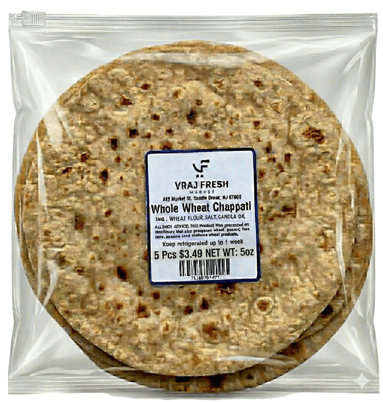 Fresh Whole Wheat Chapati (Roti)