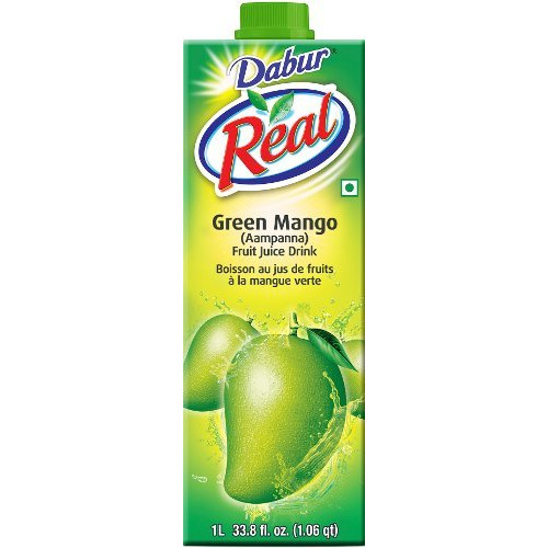 Dabur Real Green Mango Fruit Juice- Aampanna (1 Liter  33.8Oz)