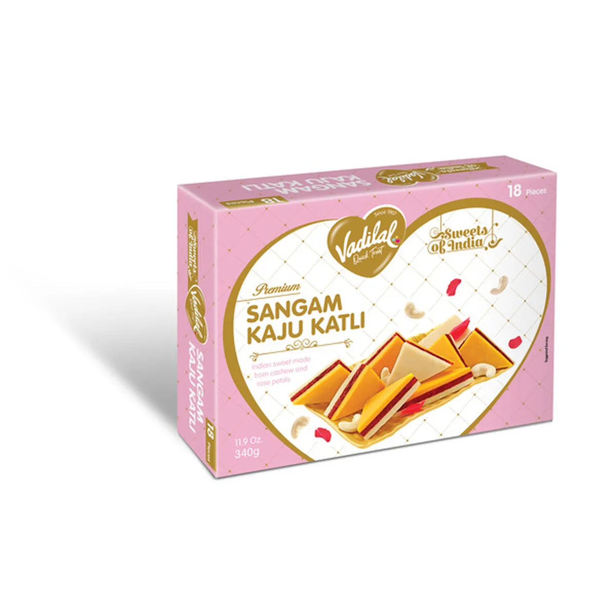 Vadilal Sangam Kaju Katli  18 Pcs (340g  12Oz)