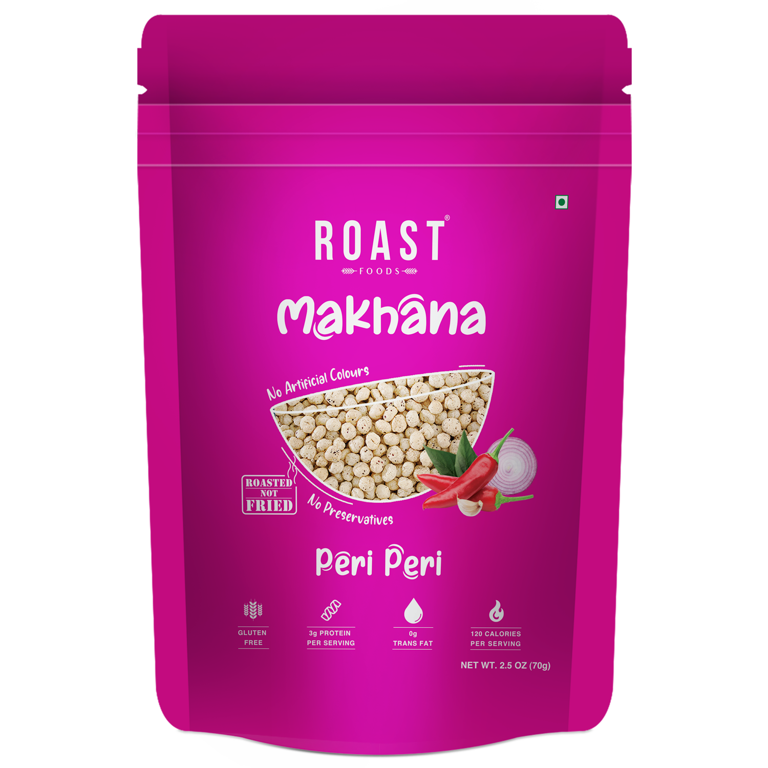Roast Foods Makhana Peri Peri (70g  2.5Oz)