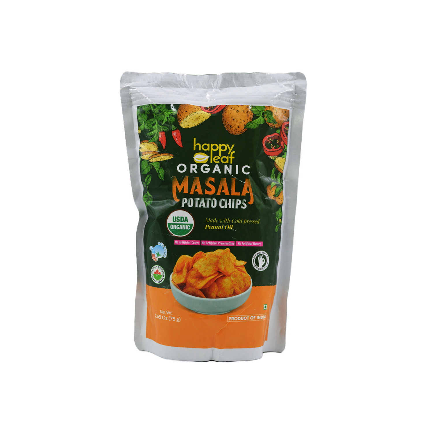 Happy Leaf Organic Masala Potato Chips (75g  2.65oz)
