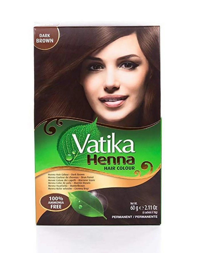 Vatika Henna Hair Colour 6 Sachets- Dark Brown (60g, 2.11oz)