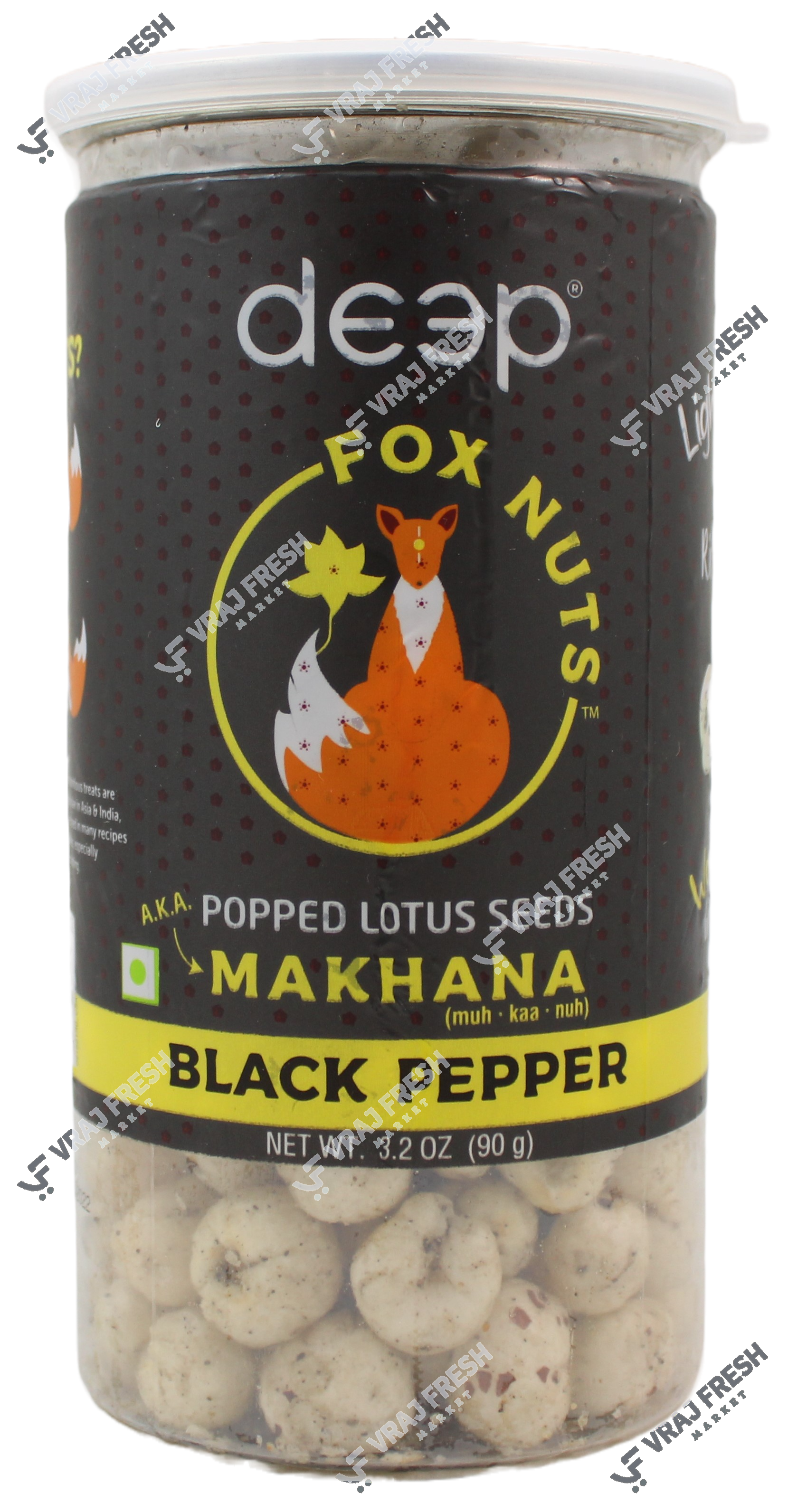 Deep Makhana Black Pepper (90g  3.2Oz)