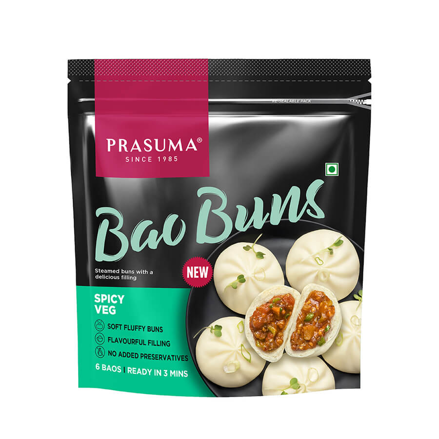 Prasuma Spicy Veg Bao Buns (6pcs 300g)