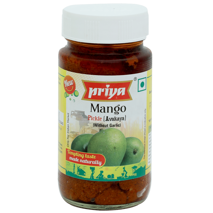 Priya Mango (Avakaya) Pickle Without Garlic (300G  10.6Oz)