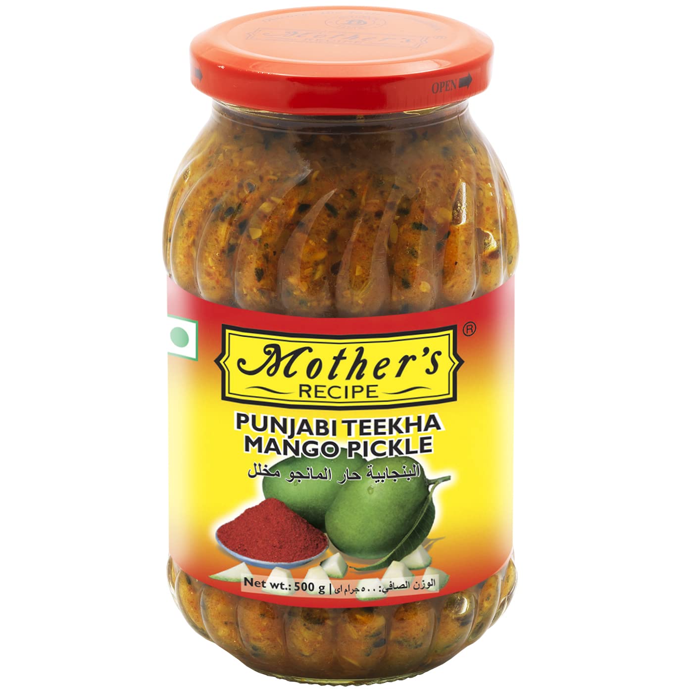 Mothers Punjabi Teekha Mango Pickle  1.1Lb (500G  17.6Oz)