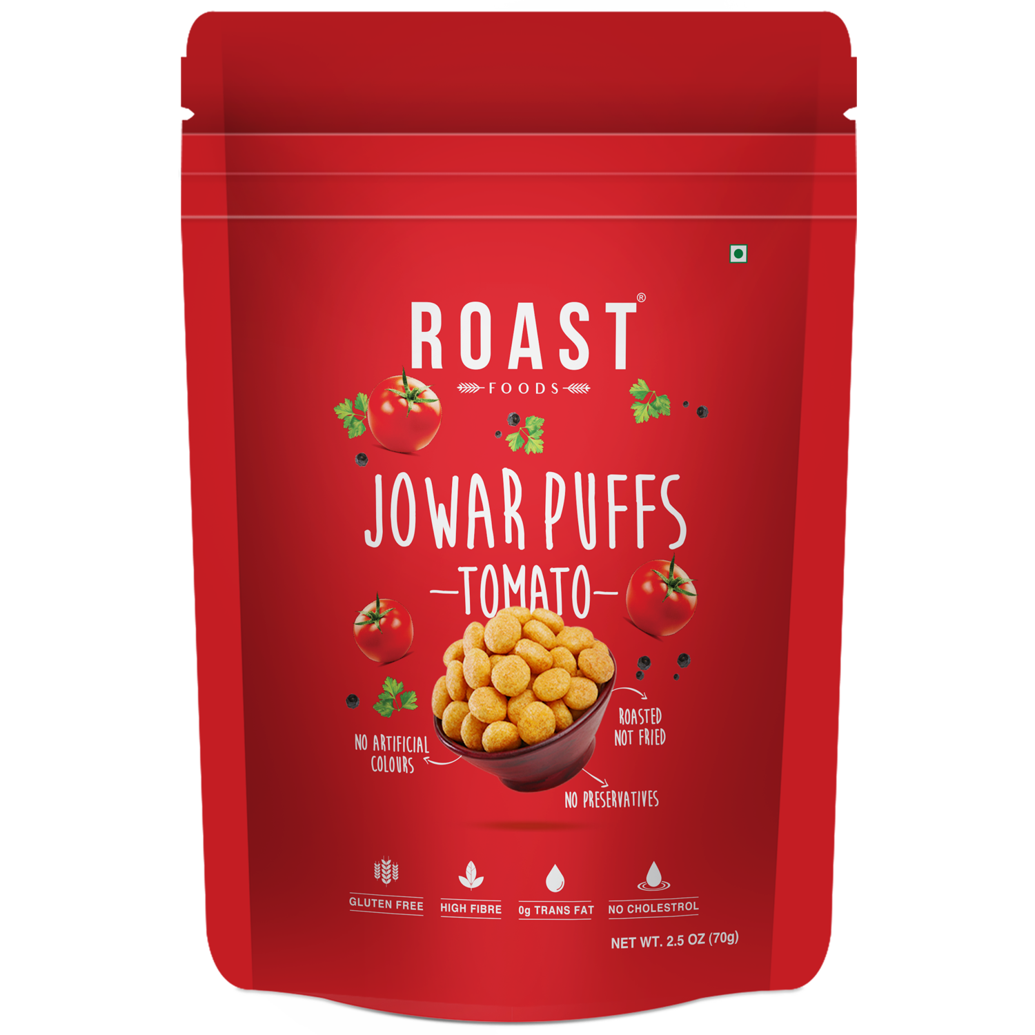 Roast Foods Jowar Puffs Tomato (70g  2.5Oz)