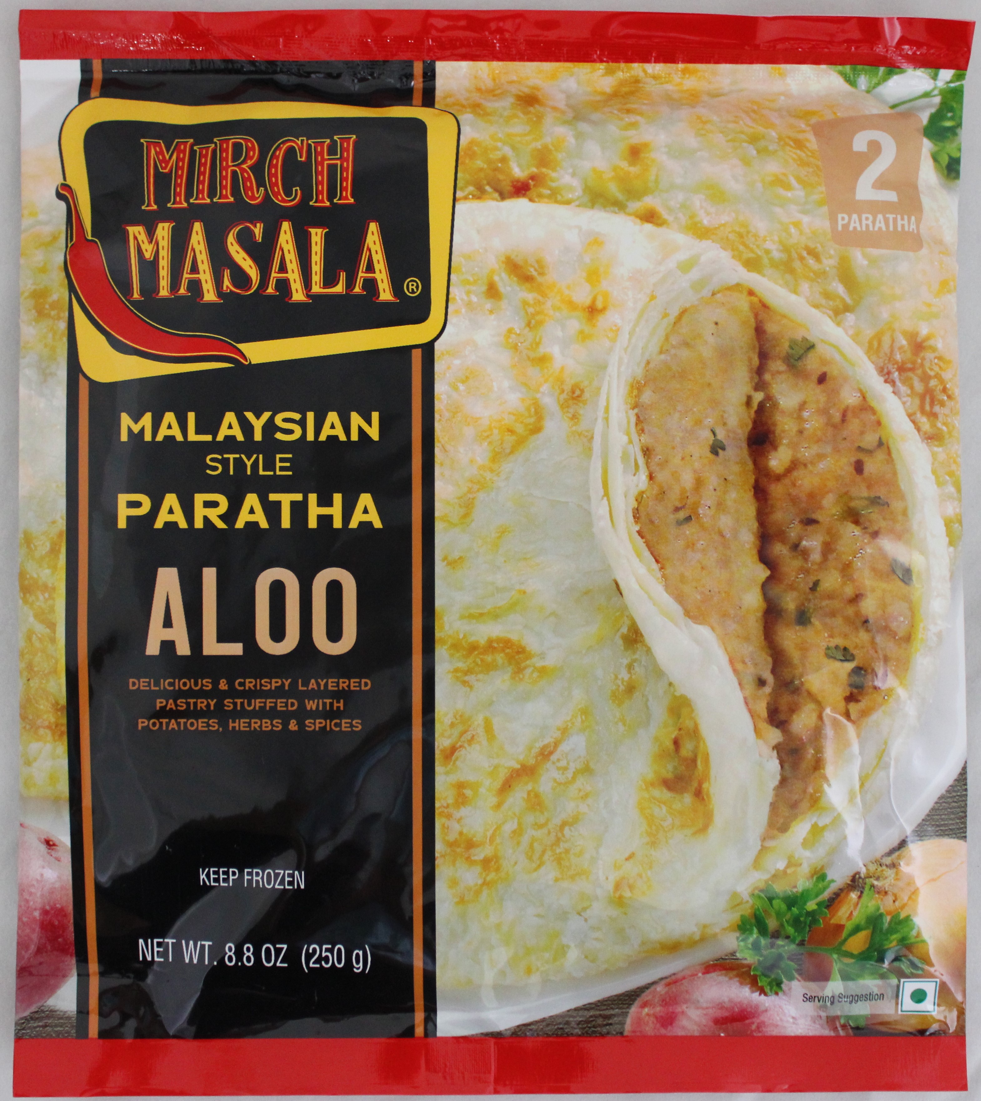 Mirch Masala Malaysian Aloo Paratha  2 Pcs (250g  8.8Oz)