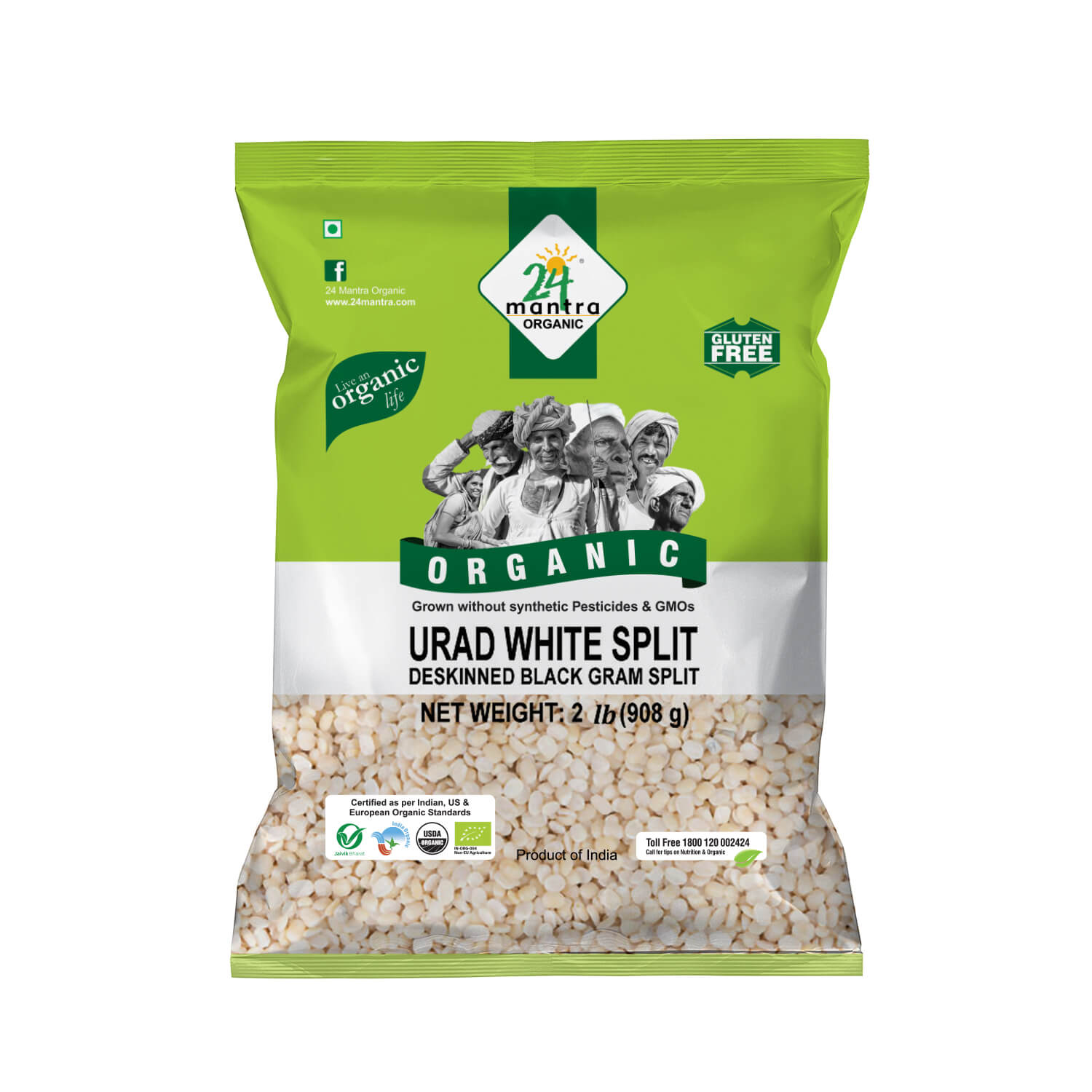 24 Mantra Organic Urad White Split (908g  2Lb)