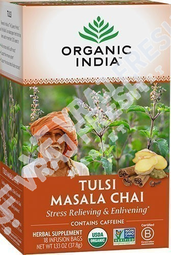 Organic India Tulsi Masala Chai  18 Bags (37.8g  1.33Oz)