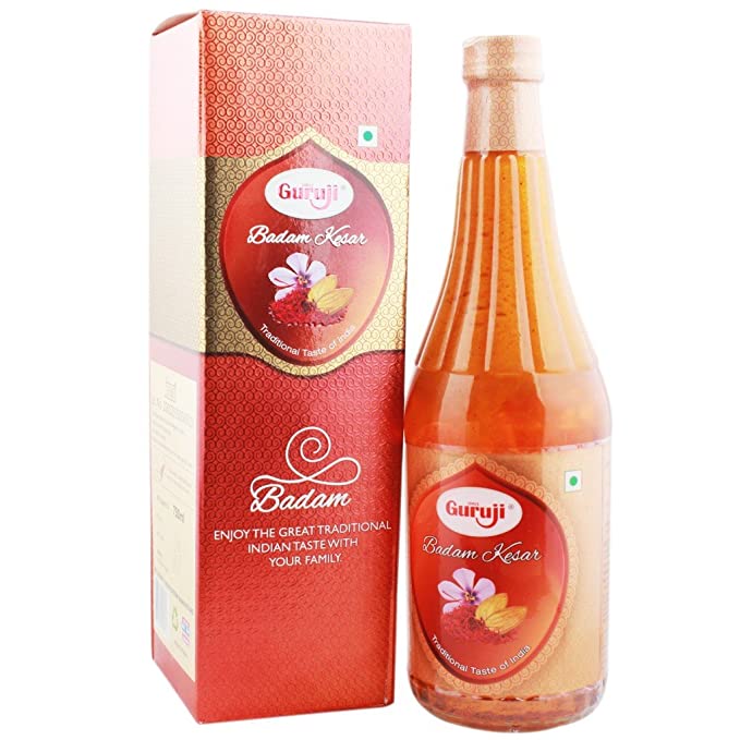 Guruji Badam Kesar Sharbat Syrup  (750ml  25.3Fl Oz)