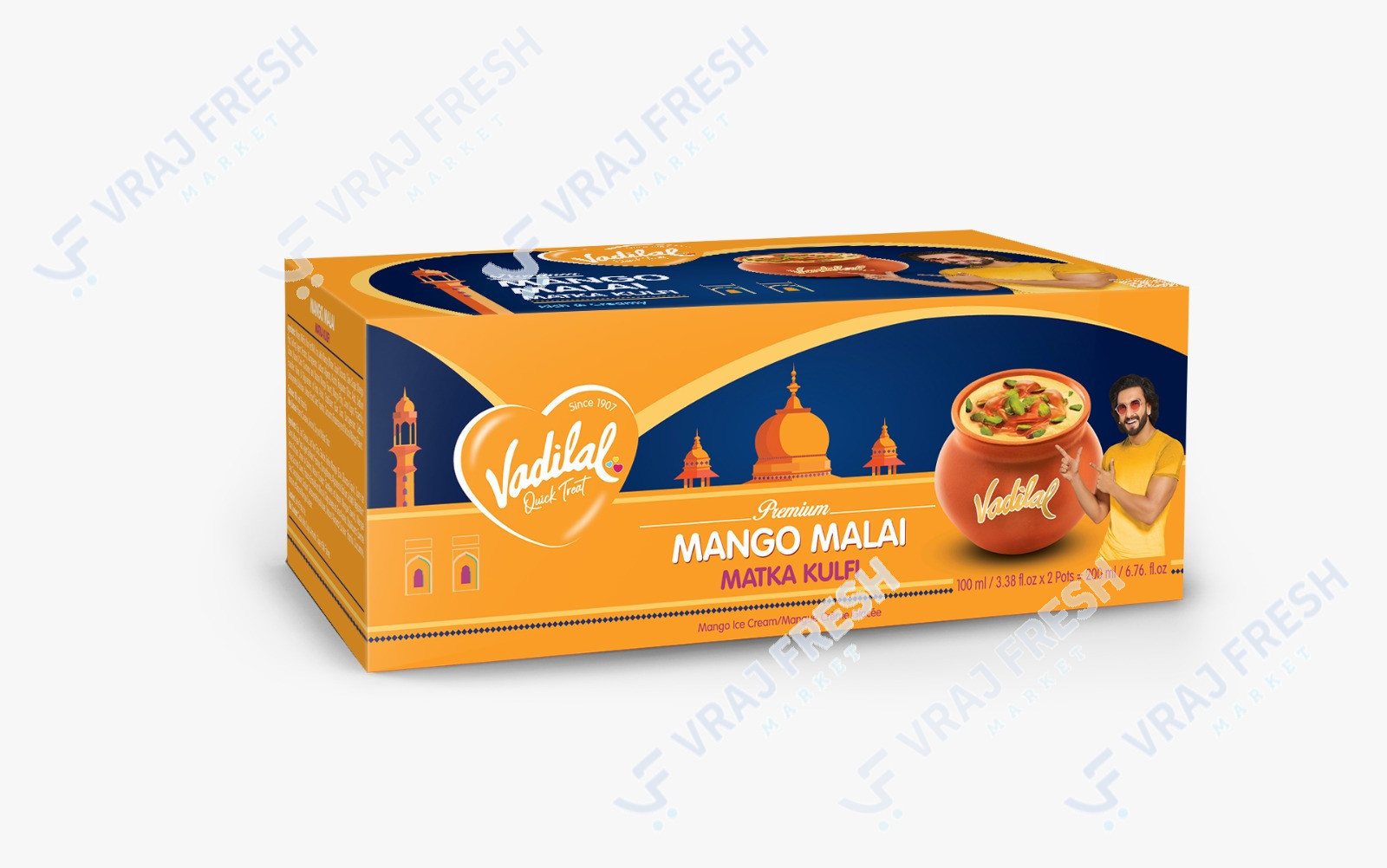 Vadilal Mango Malai Matka Kulfi (200ml  6.76Oz)