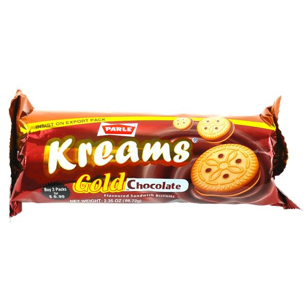 Parle Kreams Gold Chocolate Cookies (66.72g  2.35Oz)