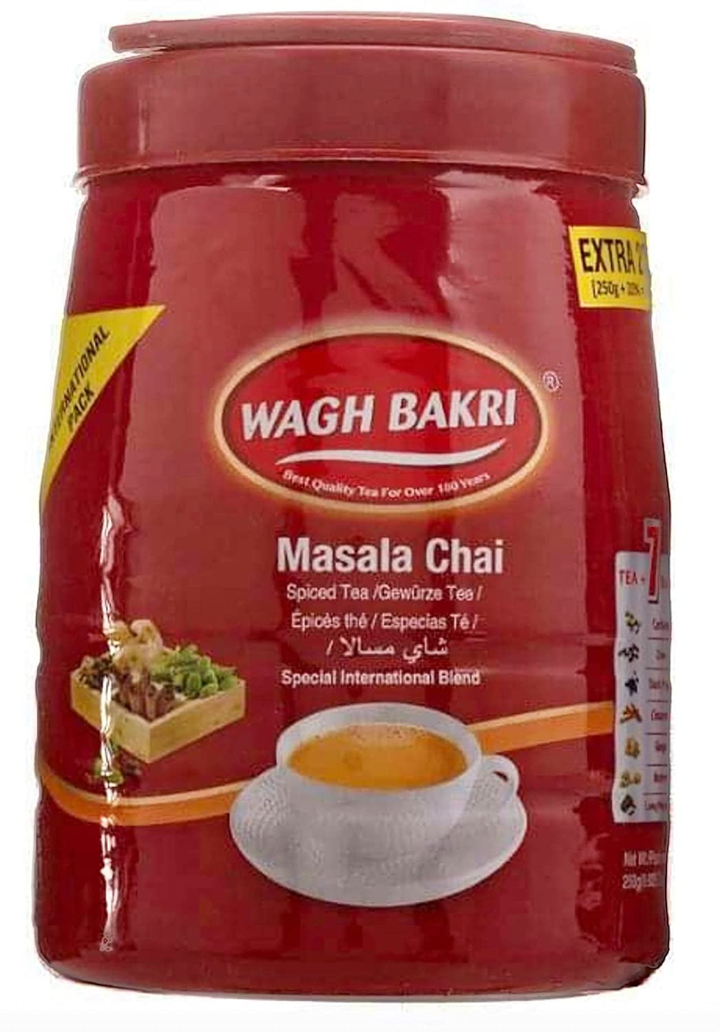 Wagh Bakri Masala Chai Jar (250g  8.825Oz)