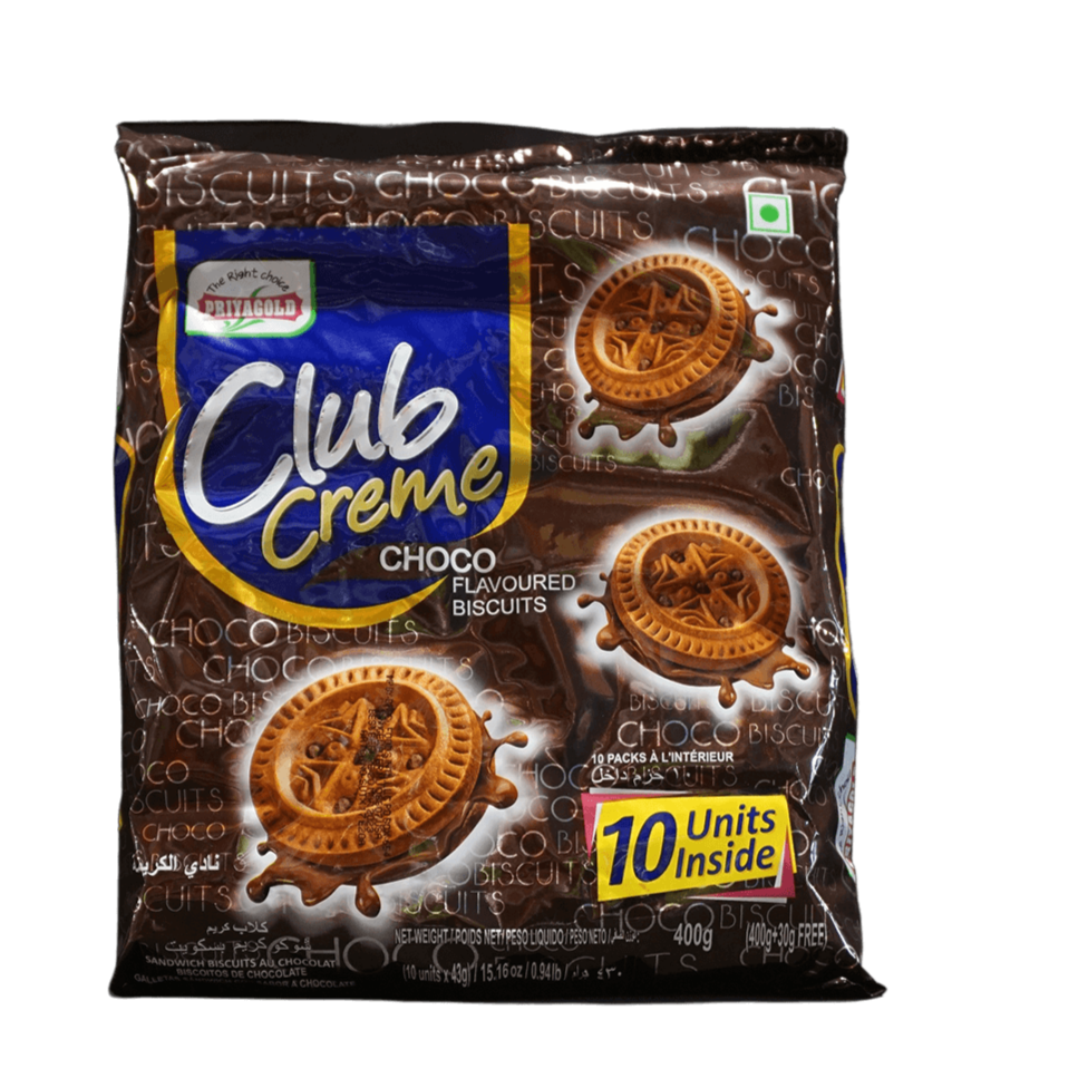 Priyagold Club Creme Choco Biscuits (400g  14.11Oz)