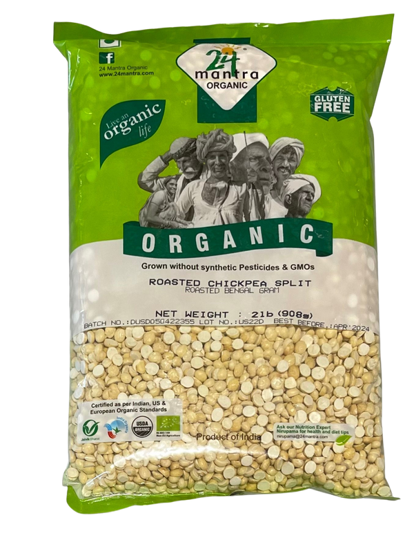 24 Mantra Organic Roasted Chickpea Split, Dalia (908g  2Lb)