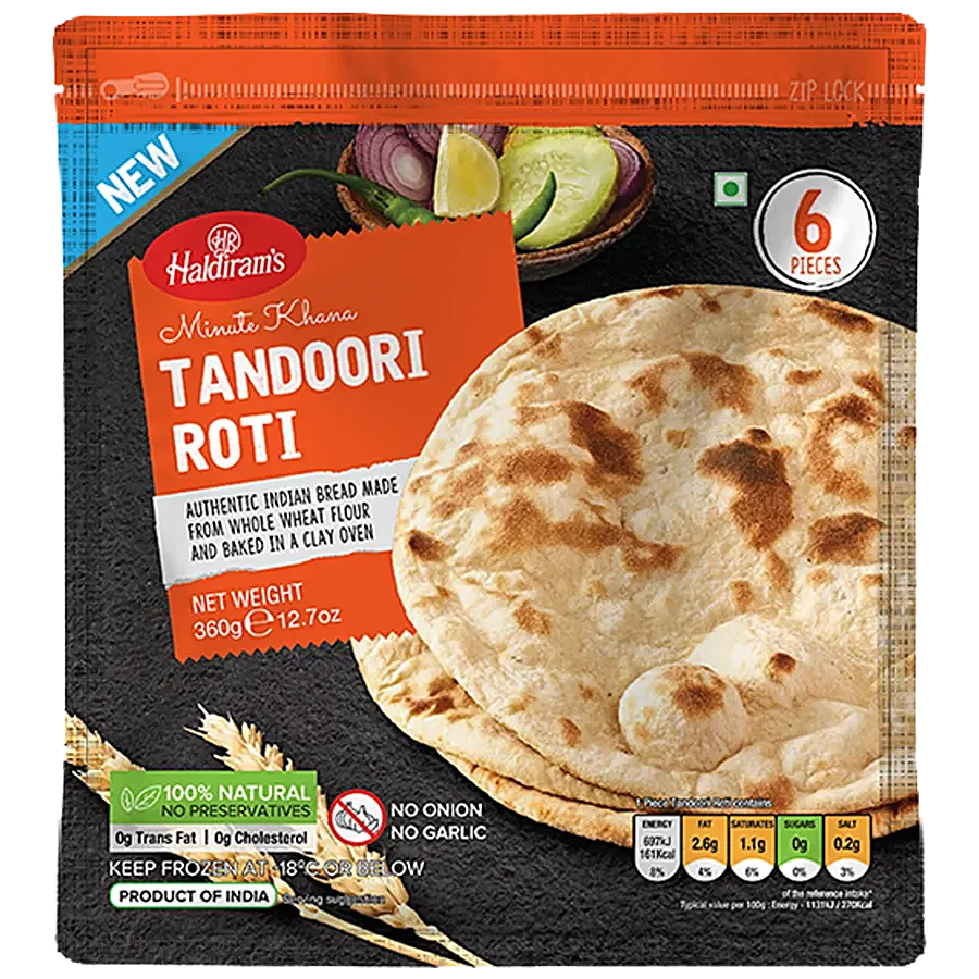 Haldirams Tandoori Roti 6 Pcs (360g  12.7Oz)