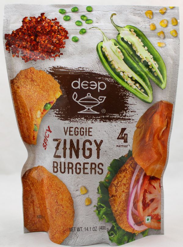 Deep Veggie Zingy Burgers  4 Pcs (400g  14.1Oz)