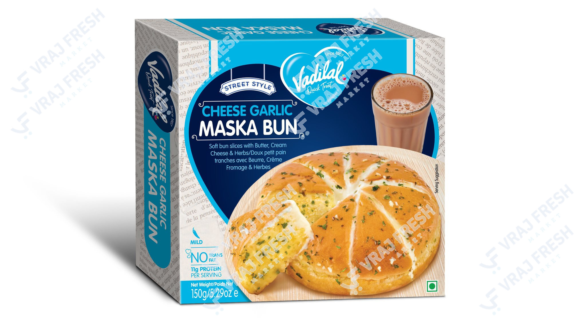 Vadilal Cheese Garlic Maska Bun (150g  5.29Oz)