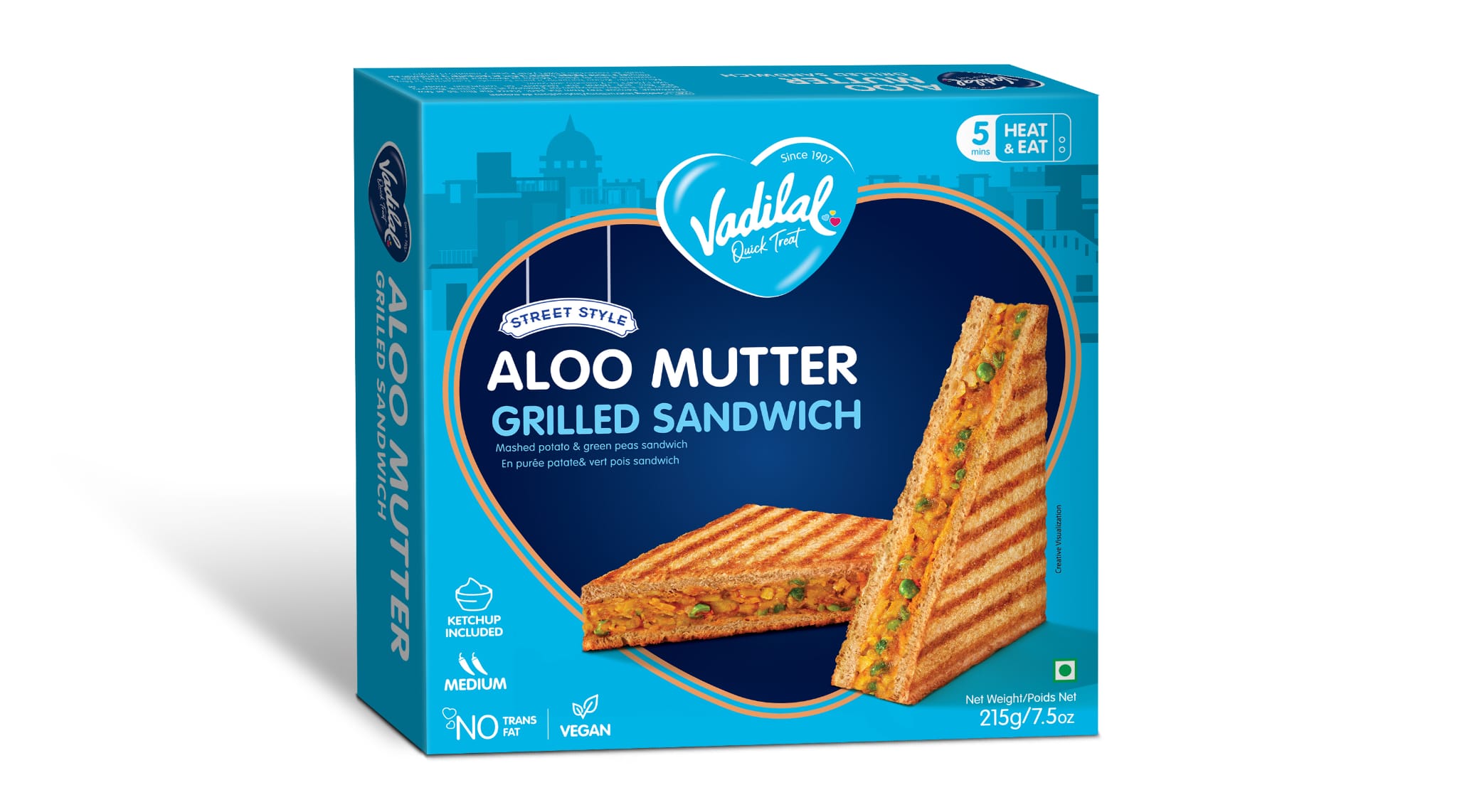 Vadilal Aloo Mutter Grilled Sandwich (215g  7.5Oz)