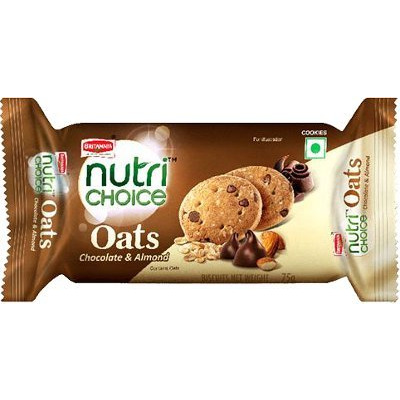 Britannia Oats Chocolate And Almond Cookies (75g  2.64Oz)