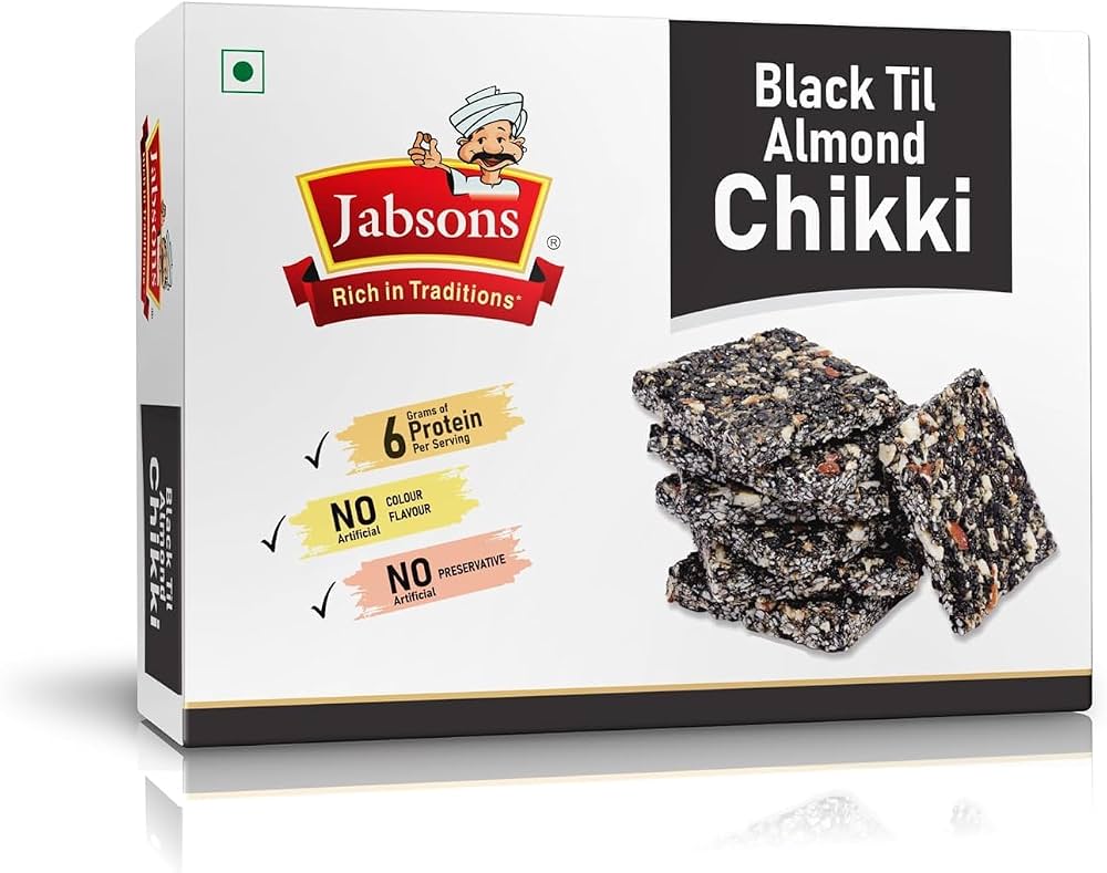 Jabsons Black Til Almond Chikki (270g 8.5oz)