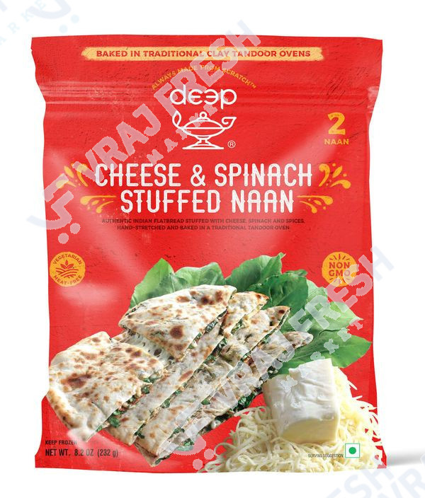 Deep Cheese & Spinach Stuffed Naan  2 Pcs (232g  8.2Oz)