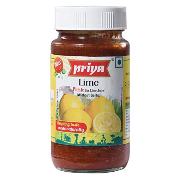 Priya Lime Pickle Extra Hot Without Garlic (300G  10.6Oz)