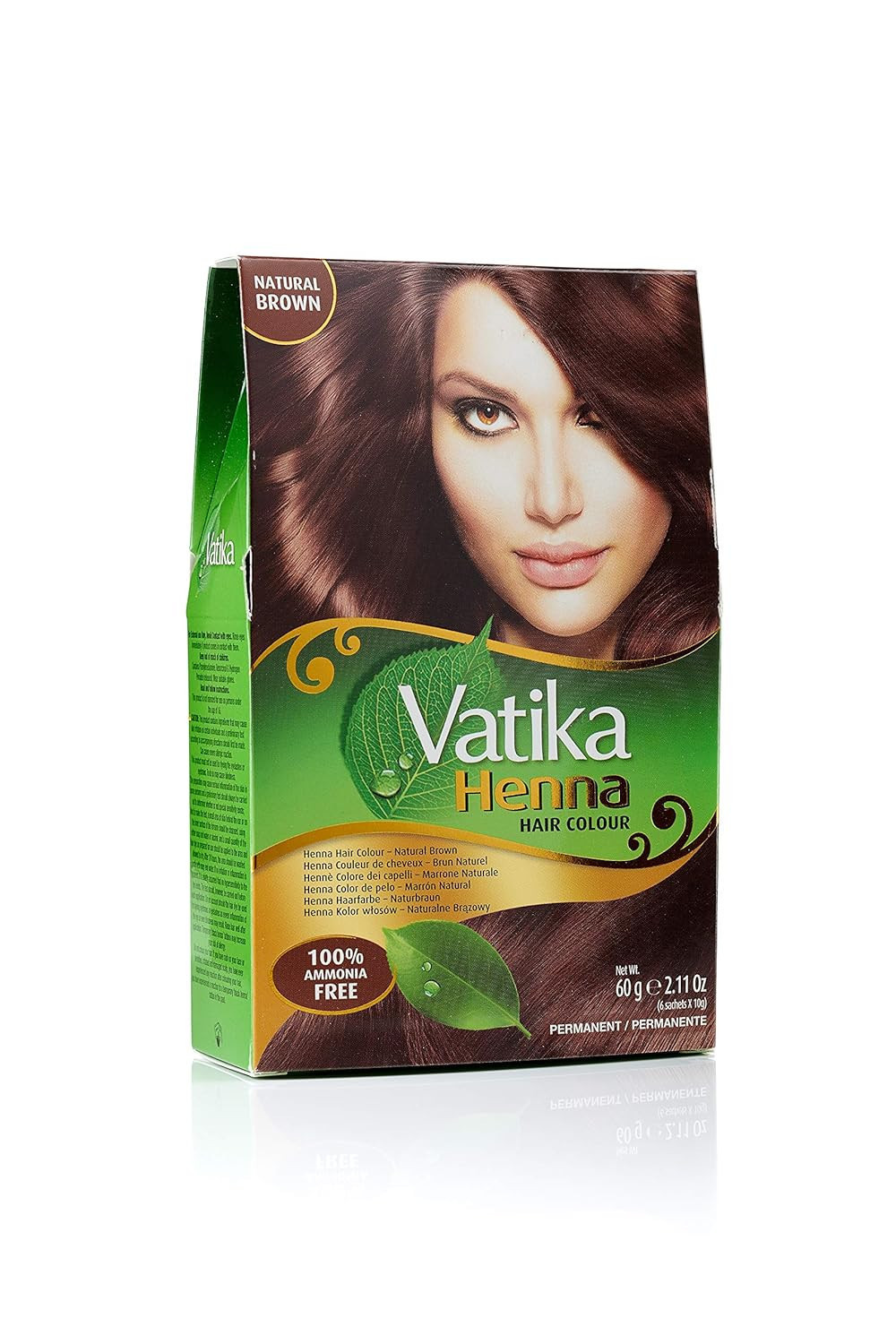 Vatika Henna Hair Colour  6 Sachets- Natural Brown (60g, 2.11oz)
