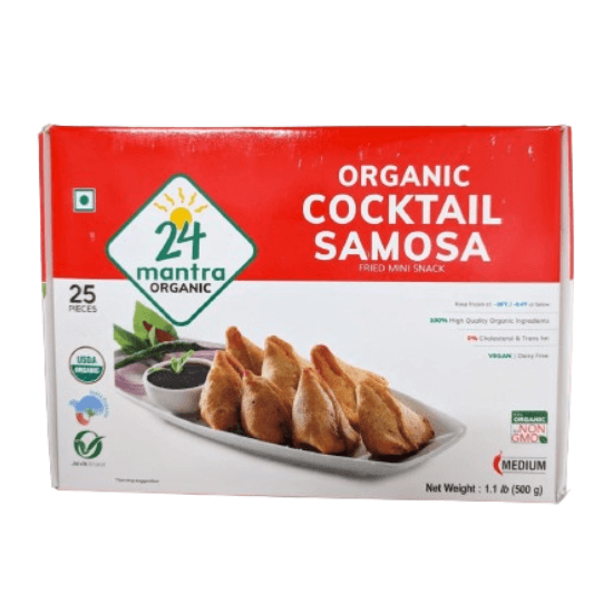 24 Mantra Organic Cocktail Samosa 25 Pcs (500g 1.1Lb)