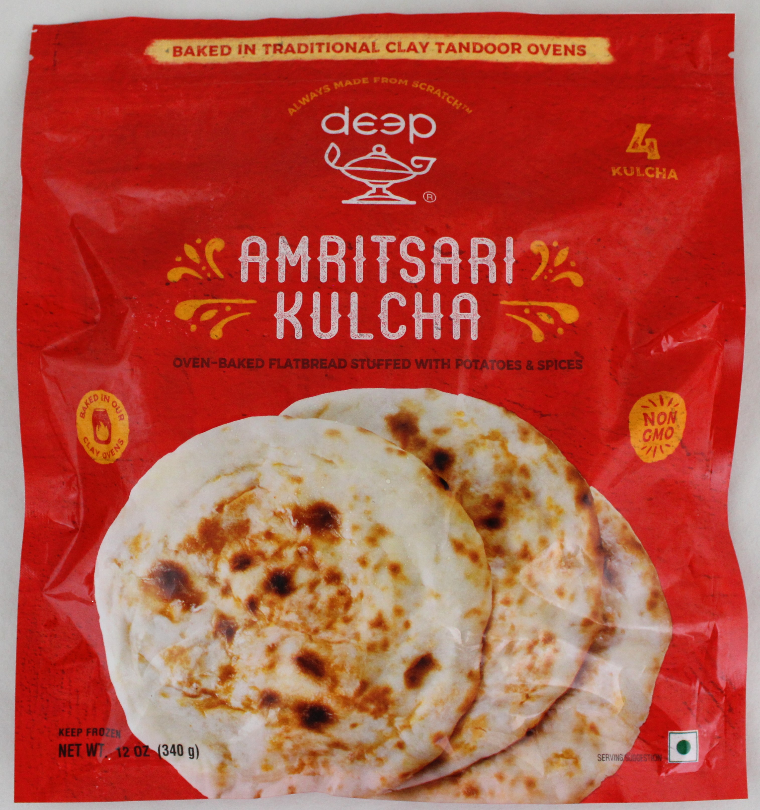 Deep Amritsari Kulcha  4 pcs (340g  12Oz)