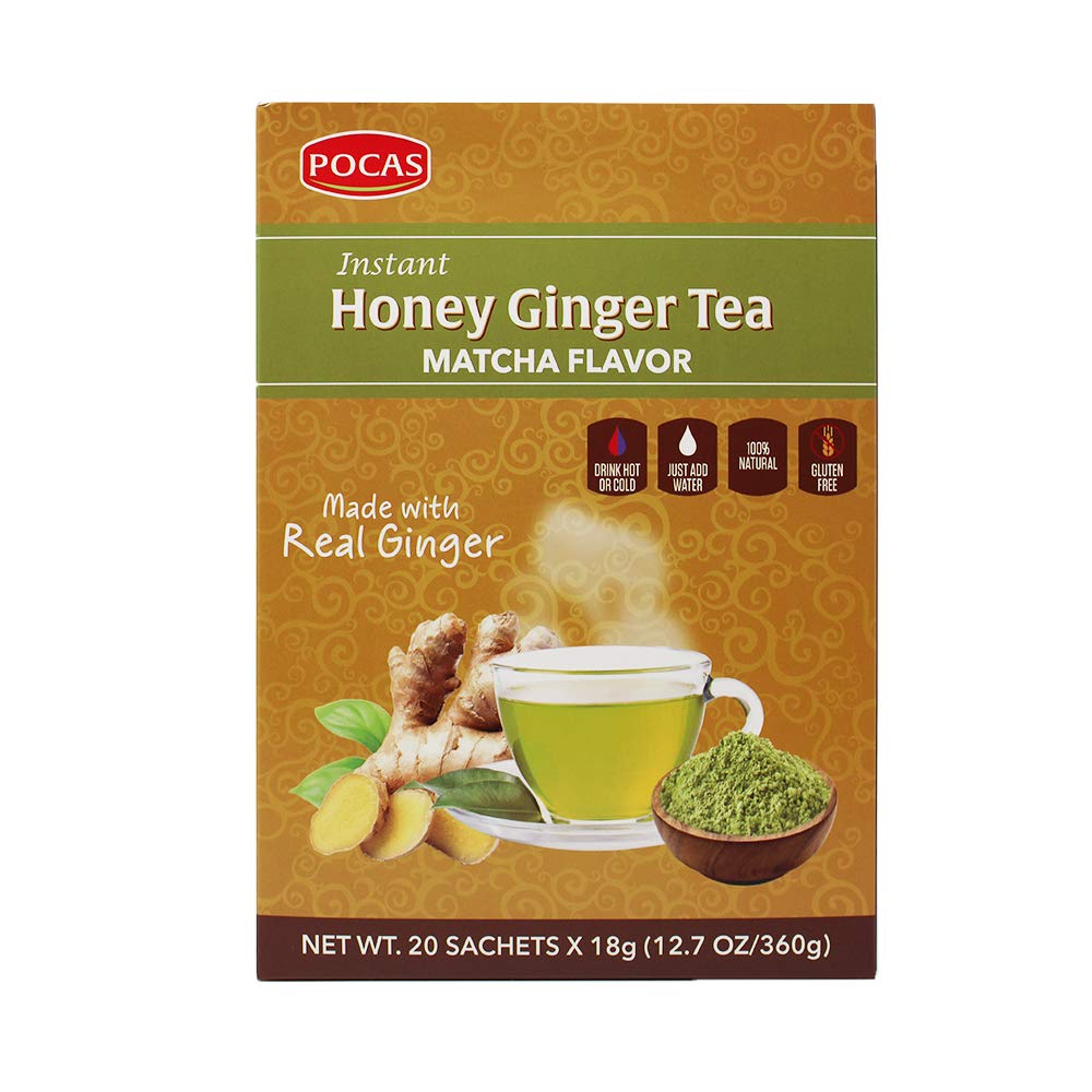 Pocas Instant Honey Ginger Tea Matcha Flavor  20 Sachets (360g  12.7Oz)