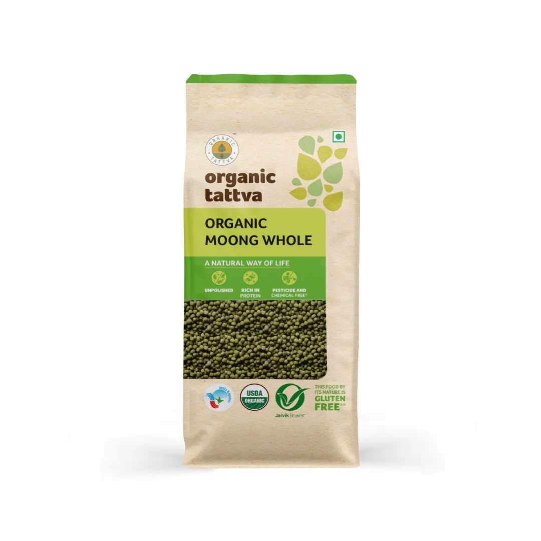 Organic Tattva Green Moong Whole (1.8kg 4lb)