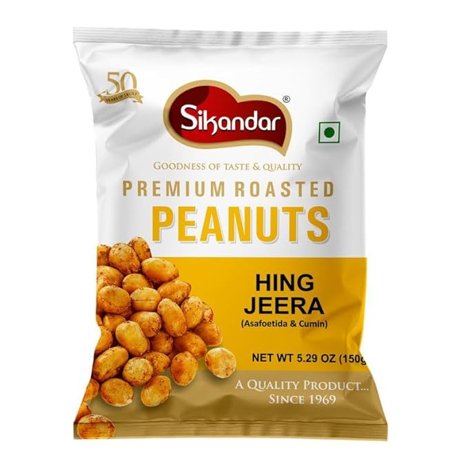 Sikandar Premium Roasted Hing Jeera Peanuts (150g 5.2oz)