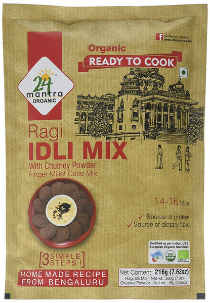 24 Mantra Organic Ragi Idli With Curry Powder (216g  7.62oz)