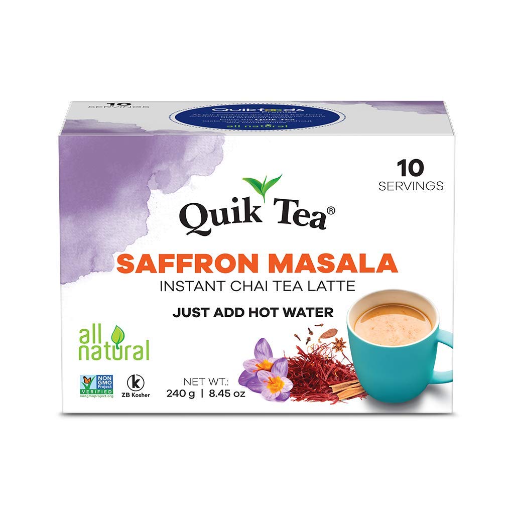 Quik Tea Saffron Masala Instant Tea  10 Servings (Sweetened) (240g  8.45Oz)