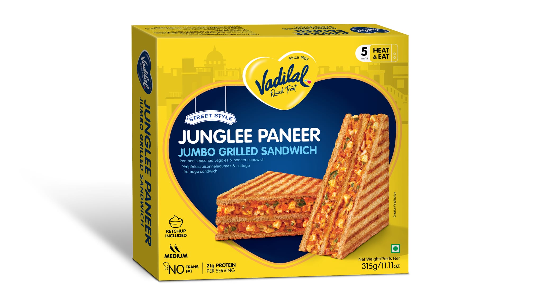 Vadilal Junglee Paneer Grilled Sandwich (315g  11.11Oz)