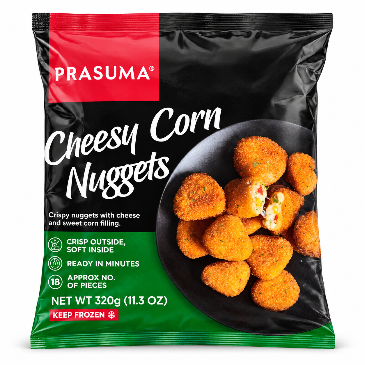 Prasuma Cheesy Corn Nuggets (18pcs 320g)