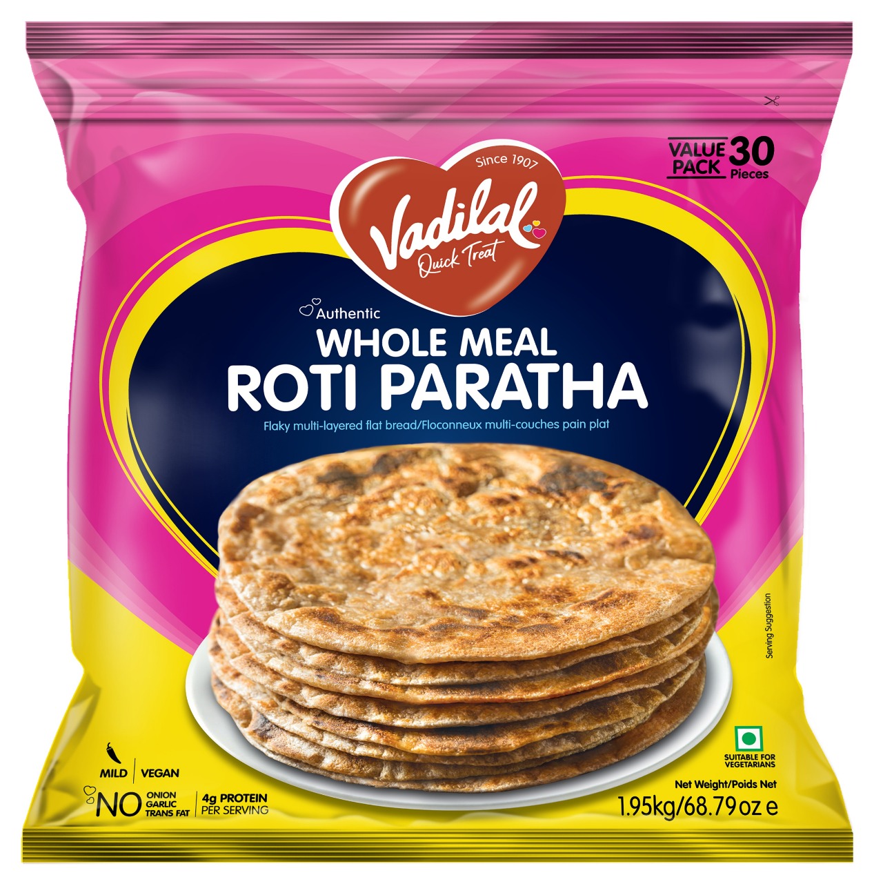 Vadilal Whole Meal Roti Paratha (1.95kg 68.7oz)