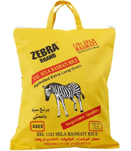 Zebra XXL Sella Basmati Rice (4.536kg  10lb)