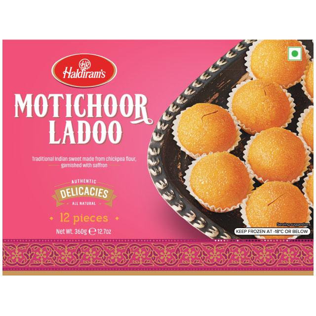 Haldiram Motichoor Ladoo  12 Pcs (360g  12.7Oz)