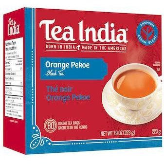 Tea India Orange Pekoe Black Tea 80 Bags (223g  7.9Oz)
