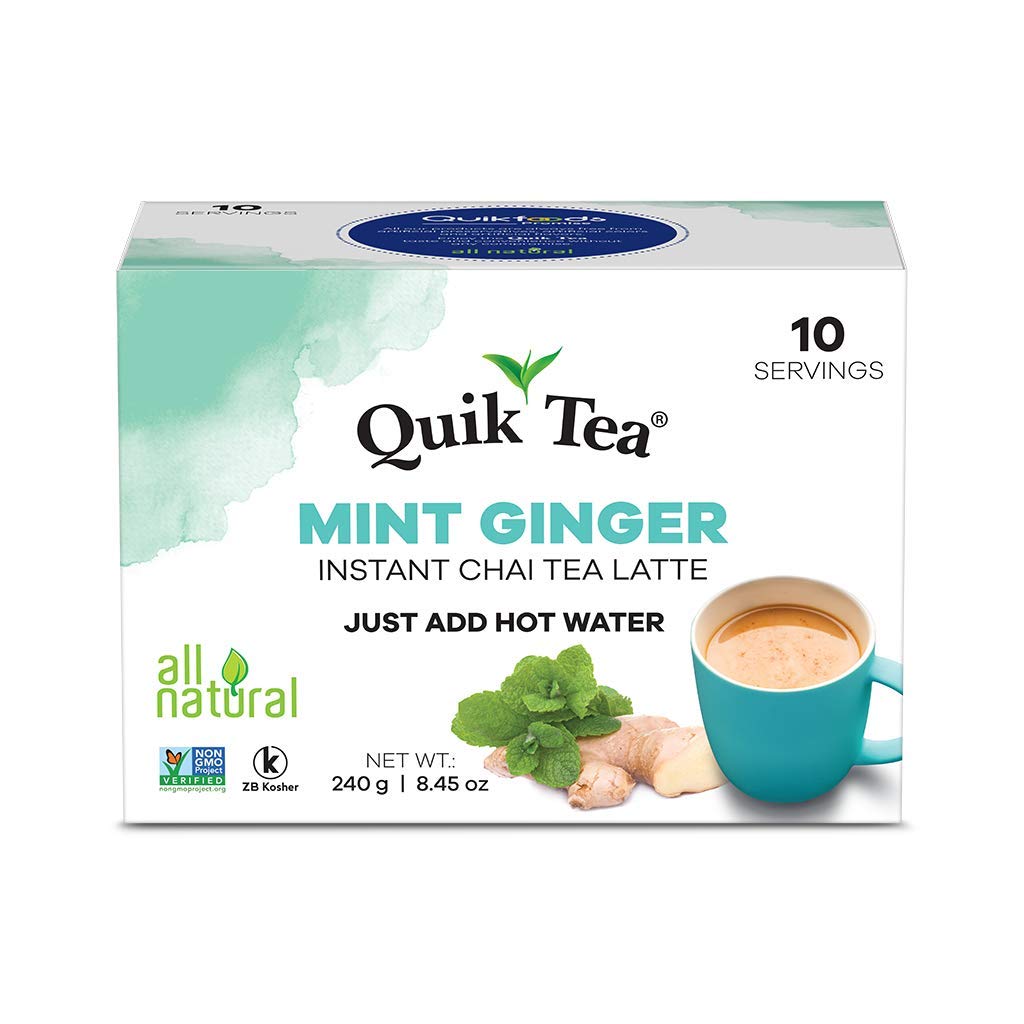 Quik Tea Mint Ginger Instant Tea  10 Servings (Sweetened) (240g  8.45Oz)