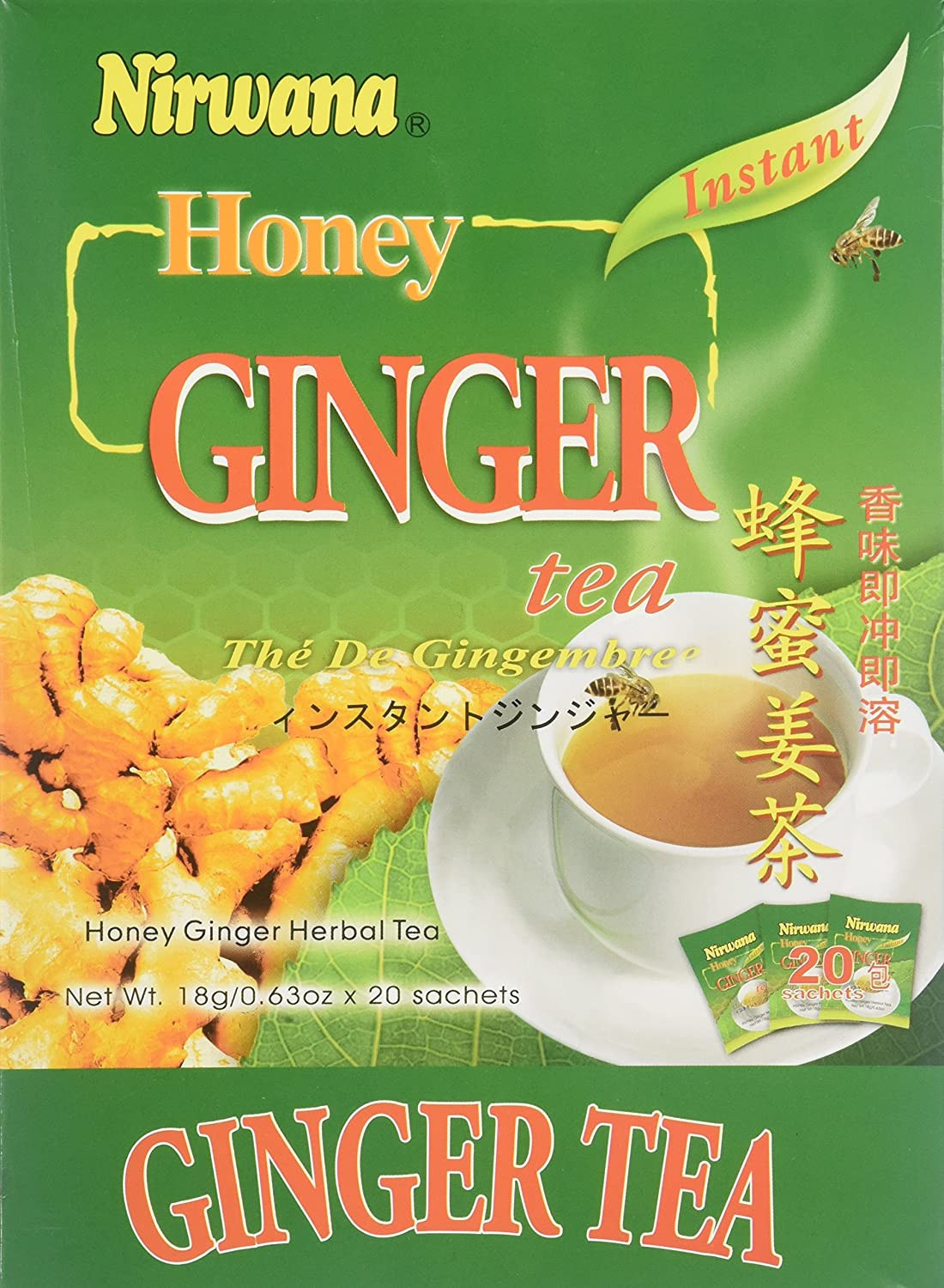 Nirwana Honey Ginger Tea  20 Sachets (360g  12.6Oz)