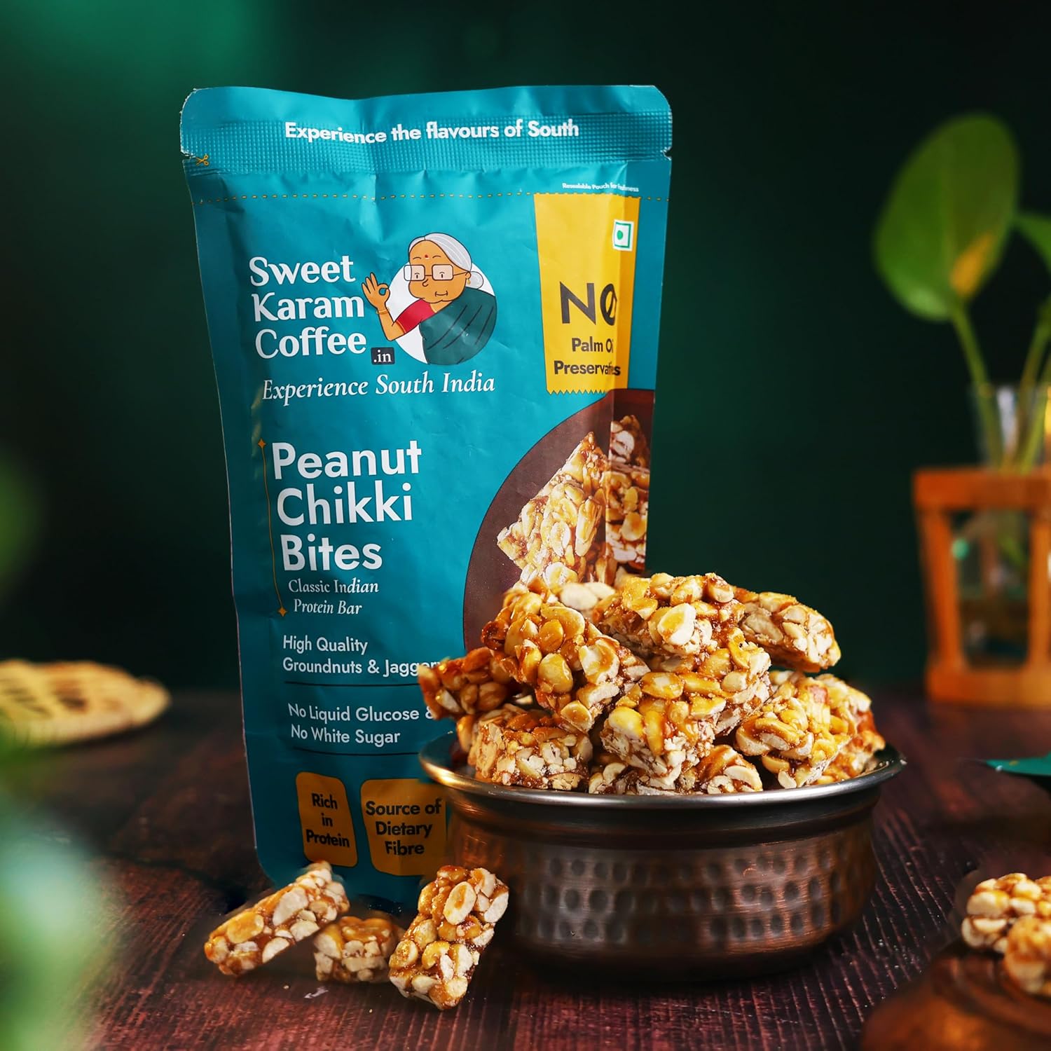 Sweet Karam Coffee Peanut Chikki Bites (180g 6.3oz)