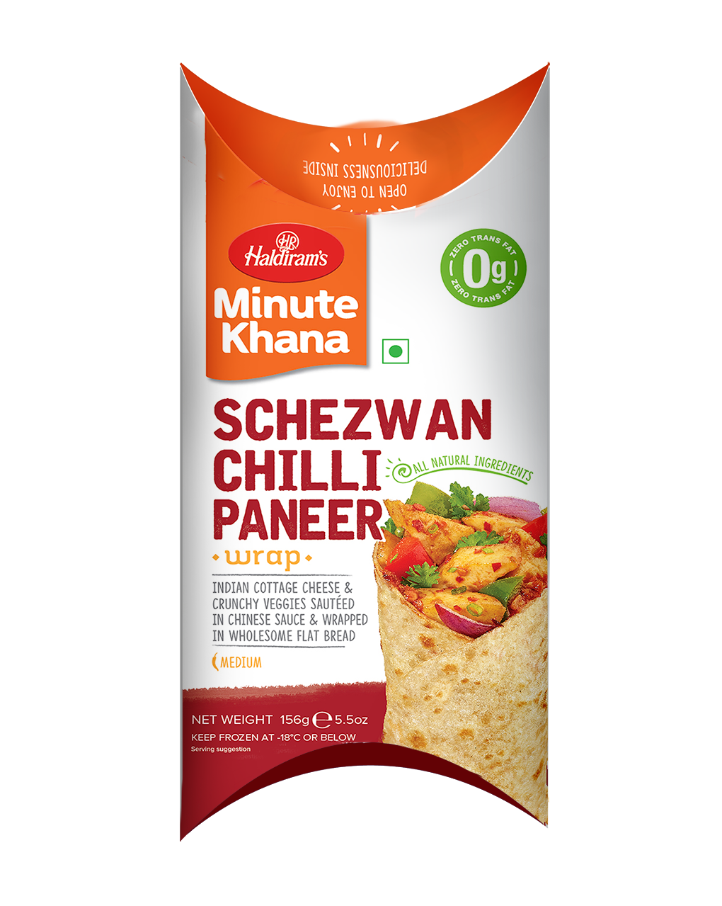 Haldirams Schezwan Chilli Paneer Wrap (156g  5.5Oz)